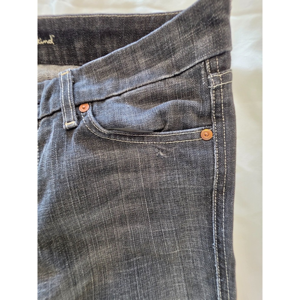 7 For All Mankind A Pocket Jeans Stretch Womens 30 Low Rise Black Boot USA Made - Picture 4 of 11